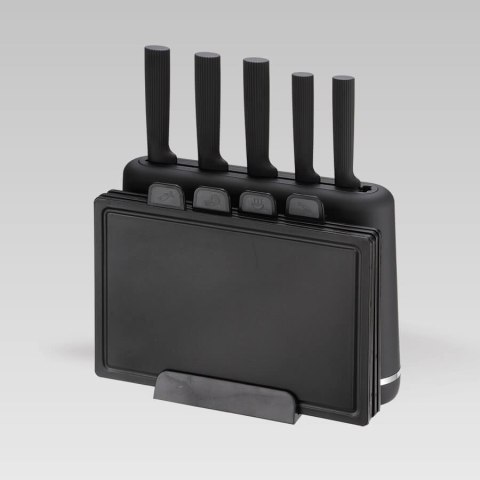 ZESTAW NOŻY Z DESKAMI KUCHENNYMI NA PODSTAWCE 10-ELE CZARNY MAESTRO MR-1412-BL