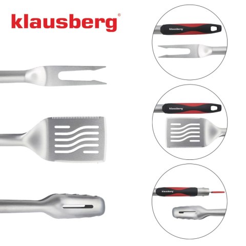 ZESTAW PRZYBORÓW DO GRILLA, 3 ELEMENTY, NARZĘDZIA DO GRILLOWANIA, KLAUSBERG KB-7899