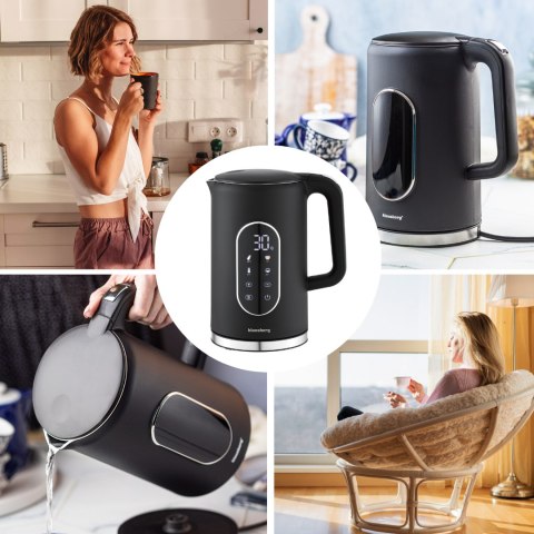 CZAJNIK ELEKTRYCZNY Z REGULACJĄ TEMPERATURY 1.7L BEZPRZEWODOWY CZARNY KLAUSBERG KB-7891