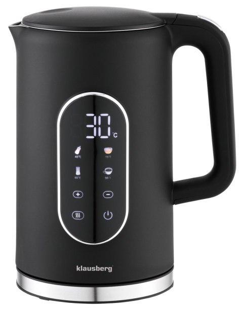 CZAJNIK ELEKTRYCZNY Z REGULACJĄ TEMPERATURY 1.7L BEZPRZEWODOWY CZARNY KLAUSBERG KB-7891