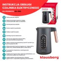 CZAJNIK ELEKTRYCZNY Z REGULACJĄ TEMPERATURY 1.7L BEZPRZEWODOWY CZARNY KLAUSBERG KB-7892
