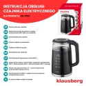 CZAJNIK ELEKTRYCZNY Z REGULACJĄ TEMPERATURY 1.7L BEZPRZEWODOWY CZARNY KLAUSBERG KB-7894