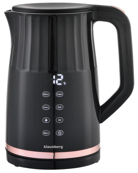 CZAJNIK ELEKTRYCZNY Z REGULACJĄ TEMPERATURY 1.7L BEZPRZEWODOWY CZARNY KLAUSBERG KB-7896