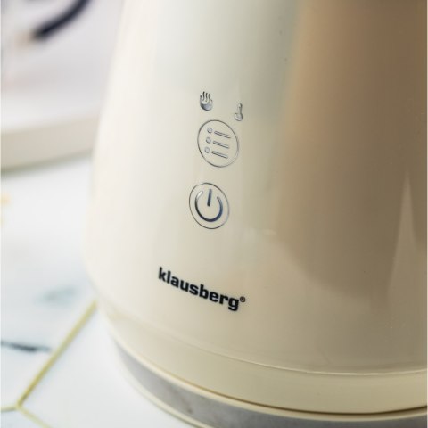 CZAJNIK ELEKTRYCZNY Z REGULACJĄ TEMPERATURY MAŁY 1.0L BEZPRZEWODOWY KREMOWY KLAUSBERG KB-7893