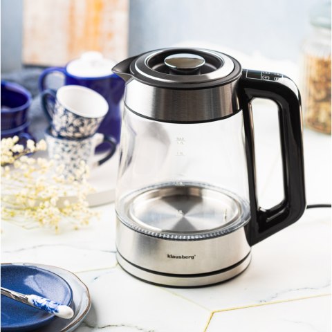 CZAJNIK ELEKTRYCZNY Z REGULACJĄ TEMPERATURY SZKLANY 1.7L KLAUSBERG KB-7888