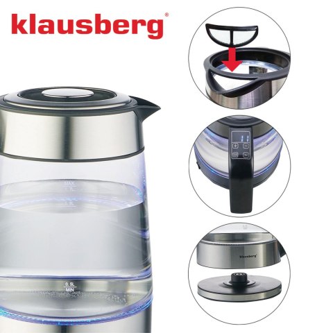 CZAJNIK ELEKTRYCZNY Z REGULACJĄ TEMPERATURY SZKLANY 1.7L KLAUSBERG KB-7888