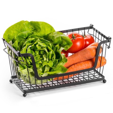 KOSZYK KOSZ NA OWOCE WARZYWA I WARZYWA METALOWY CZARNY 31X18X16CM VILDE 229007