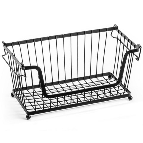 KOSZYK KOSZ NA OWOCE WARZYWA I WARZYWA METALOWY CZARNY 31X18X16CM VILDE 229007