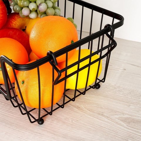 KOSZYK KOSZ NA OWOCE WARZYWA I WARZYWA METALOWY CZARNY SKRZYNKA VILDE 229056