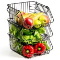 KOSZYK KOSZ NA OWOCE WARZYWA I WARZYWA METALOWY CZARNY VILDE 730170