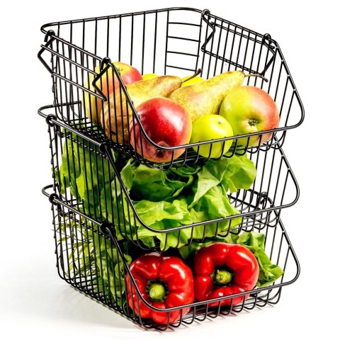 KOSZYK KOSZ NA OWOCE WARZYWA I WARZYWA METALOWY CZARNY VILDE 730170