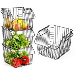 KOSZYK KOSZ NA OWOCE WARZYWA I WARZYWA METALOWY CZARNY VILDE 730171