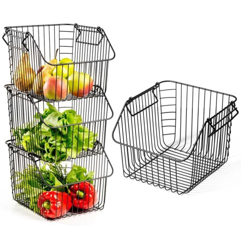 KOSZYK KOSZ NA OWOCE WARZYWA I WARZYWA METALOWY CZARNY VILDE 730171