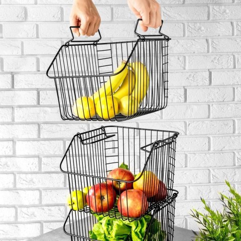 KOSZYK KOSZ NA OWOCE WARZYWA I WARZYWA METALOWY CZARNY VILDE 730171