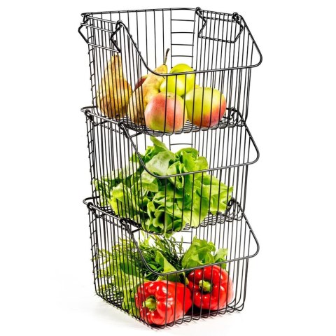 KOSZYK KOSZ NA OWOCE WARZYWA I WARZYWA METALOWY CZARNY VILDE 730171