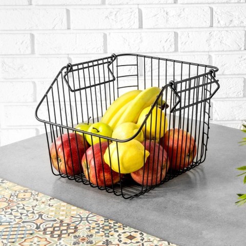 KOSZYK KOSZ NA OWOCE WARZYWA I WARZYWA METALOWY CZARNY VILDE 730171