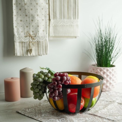 KOSZYK KOSZ NA OWOCE WARZYWA METALOWY CZARNY EXCELLENT HOUSEWARE 229029