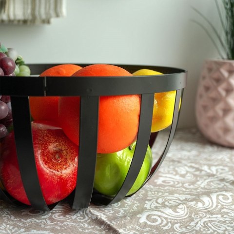 KOSZYK KOSZ NA OWOCE WARZYWA METALOWY CZARNY EXCELLENT HOUSEWARE 229029