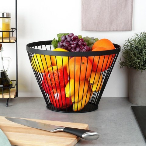 KOSZYK KOSZ NA OWOCE WARZYWA METALOWY CZARNY MISKA MISA MISTY 30 CM NAVA 10-100-031