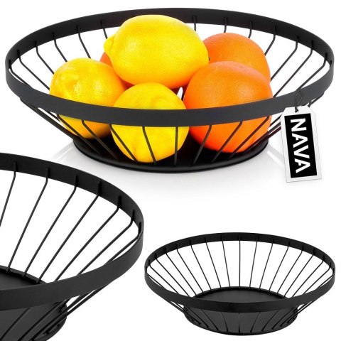 KOSZYK KOSZ NA OWOCE WARZYWA METALOWY CZARNY MISTY 28 CM NAVA 10-174-050