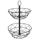 KOSZYK KOSZ NA OWOCE WARZYWA METALOWY CZARNY PIĘTROWY DWUPOZIOMOWY VILDE 229020