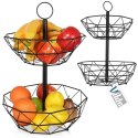 KOSZYK KOSZ NA OWOCE WARZYWA METALOWY CZARNY PIĘTROWY DWUPOZIOMOWY VILDE 229020