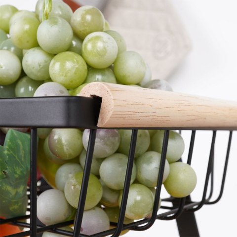 KOSZYK KOSZ NA OWOCE WARZYWA METALOWY CZARNY PIĘTROWY DWUPOZIOMOWY VILDE 229096