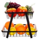 KOSZYK KOSZ NA OWOCE WARZYWA METALOWY CZARNY PIĘTROWY DWUPOZIOMOWY VILDE 229096