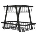 KOSZYK KOSZ NA OWOCE WARZYWA METALOWY CZARNY PIĘTROWY DWUPOZIOMOWY VILDE 229110