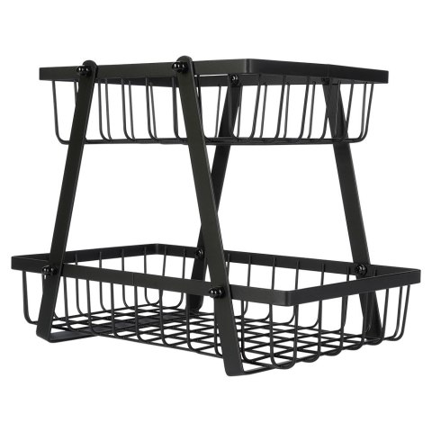 KOSZYK KOSZ NA OWOCE WARZYWA METALOWY CZARNY PIĘTROWY DWUPOZIOMOWY VILDE 229110