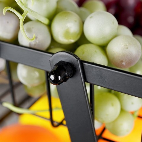 KOSZYK KOSZ NA OWOCE WARZYWA METALOWY CZARNY PIĘTROWY DWUPOZIOMOWY VILDE 229110