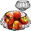 KOSZYK KOSZ NA OWOCE WARZYWA METALOWY CZARNY SKŁADANY VILDE 730131