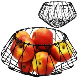 KOSZYK KOSZ NA OWOCE WARZYWA METALOWY CZARNY SKŁADANY VILDE 730131