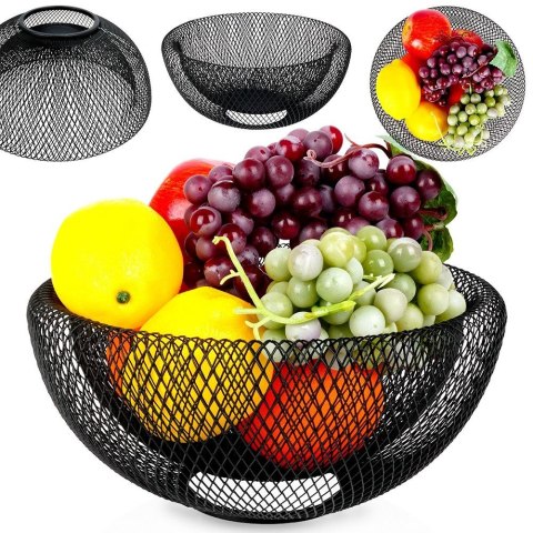 KOSZYK KOSZ NA OWOCE WARZYWA METALOWY CZARNY VILDE 229069
