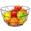 KOSZYK KOSZ NA OWOCE WARZYWA METALOWY CZARNY Z WIESZAKIEM VILDE 229019