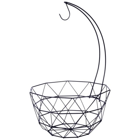KOSZYK KOSZ NA OWOCE WARZYWA METALOWY CZARNY Z WIESZAKIEM VILDE 229019