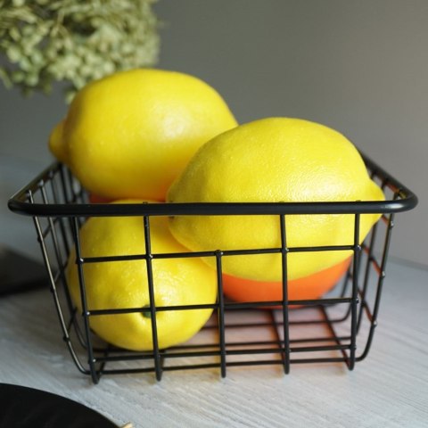 KOSZYK KOSZ NA OWOCE WARZYWA METALOWY POJEMNIK CZARNY 20X15X8CM LOFT HIT 730157