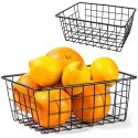 KOSZYK KOSZ NA OWOCE WARZYWA METALOWY POJEMNIK CZARNY 24X18X10CM LOFT HIT 730156