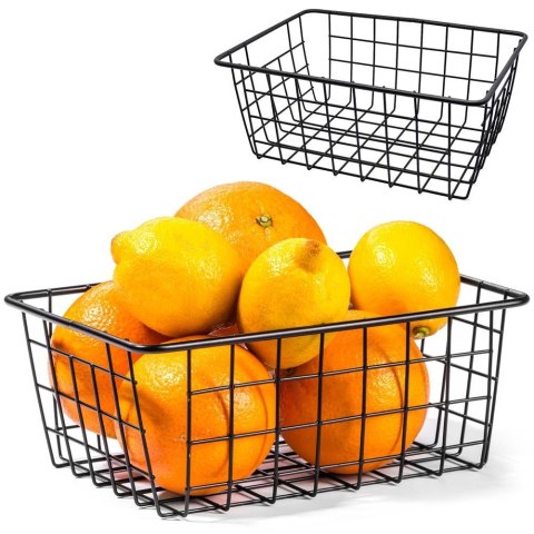 KOSZYK KOSZ NA OWOCE WARZYWA METALOWY POJEMNIK CZARNY 24X18X10CM LOFT HIT 730156