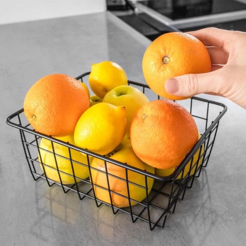 KOSZYK KOSZ NA OWOCE WARZYWA METALOWY POJEMNIK CZARNY 24X18X10CM LOFT HIT 730156