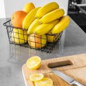 KOSZYK KOSZ NA OWOCE WARZYWA METALOWY POJEMNIK CZARNY 24X18X10CM LOFT HIT 730156