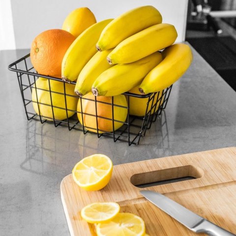 KOSZYK KOSZ NA OWOCE WARZYWA METALOWY POJEMNIK CZARNY 24X18X10CM LOFT HIT 730156