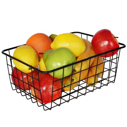 KOSZYK KOSZ NA OWOCE WARZYWA METALOWY POJEMNIK CZARNY 28X22X12CM LOFT HIT 730154
