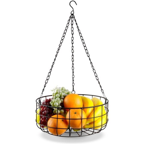 KOSZYK KOSZ NA OWOCE WARZYWA WISZĄCY METALOWY CZARNY VILDE 730158