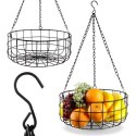 KOSZYK KOSZ NA OWOCE WARZYWA WISZĄCY METALOWY CZARNY VILDE 730158