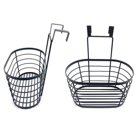 KOSZYK ZAWIESZANY NA DRZWI SZAFKI METALOWY CZARNY 26,5X23,5X30,5 CM VILDE 229004