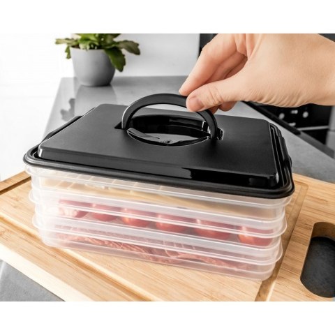 POJEMNIK NA WĘDLINY I SERY ORGANIZER DO LODÓWKI NA WĘDLINĘ SER 3-POZIOMOWY 3 X 600 ML VILDE 122617