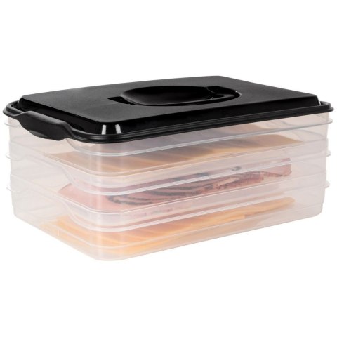 POJEMNIK NA WĘDLINY I SERY ORGANIZER DO LODÓWKI NA WĘDLINĘ SER 3-POZIOMOWY 3 X 600 ML VILDE 122617