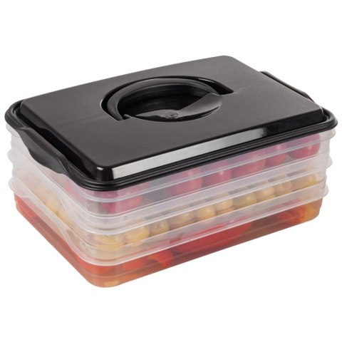 POJEMNIK NA WĘDLINY I SERY ORGANIZER DO LODÓWKI NA WĘDLINĘ SER 3-POZIOMOWY 3 X 600 ML VILDE 122617