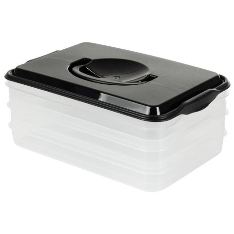 POJEMNIK NA WĘDLINY I SERY ORGANIZER DO LODÓWKI NA WĘDLINĘ SER 3-POZIOMOWY 3 X 600 ML VILDE 122617